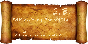 Sárkány Borbála névjegykártya